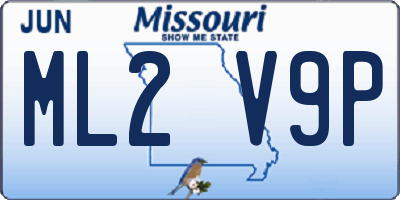 MO license plate ML2V9P