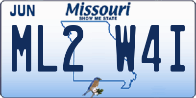 MO license plate ML2W4I