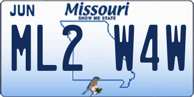 MO license plate ML2W4W