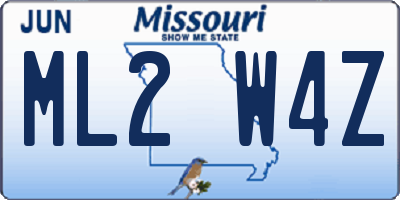 MO license plate ML2W4Z