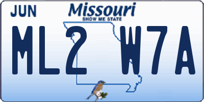 MO license plate ML2W7A