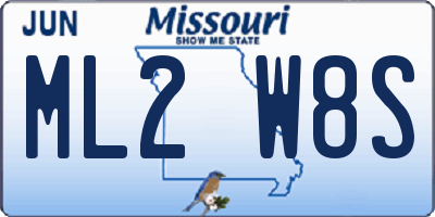 MO license plate ML2W8S