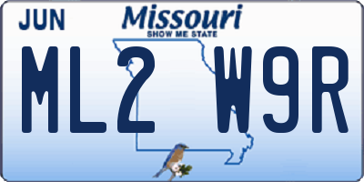 MO license plate ML2W9R