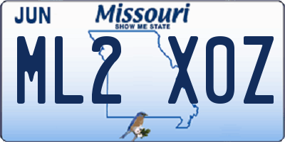 MO license plate ML2X0Z