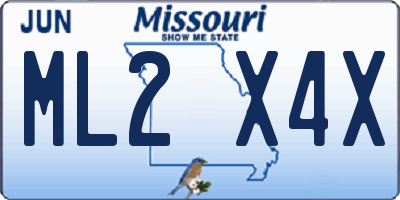 MO license plate ML2X4X