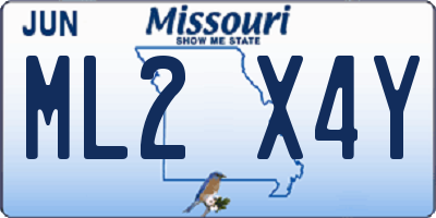 MO license plate ML2X4Y