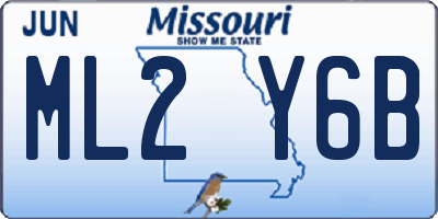 MO license plate ML2Y6B
