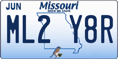 MO license plate ML2Y8R