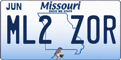 MO license plate ML2Z0R
