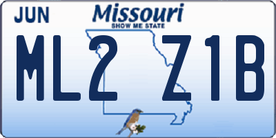 MO license plate ML2Z1B