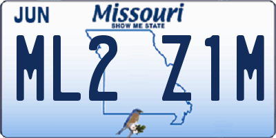 MO license plate ML2Z1M