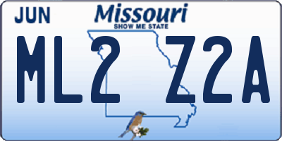 MO license plate ML2Z2A