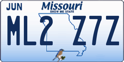 MO license plate ML2Z7Z
