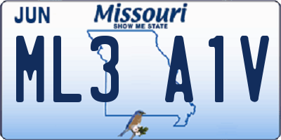 MO license plate ML3A1V