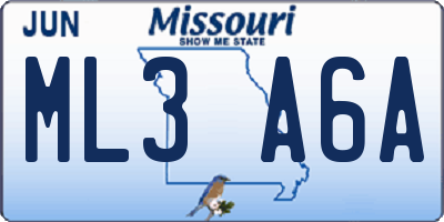 MO license plate ML3A6A