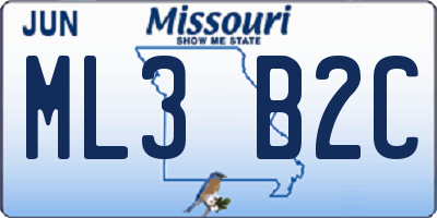 MO license plate ML3B2C
