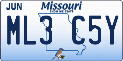 MO license plate ML3C5Y