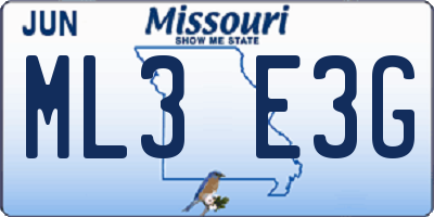 MO license plate ML3E3G