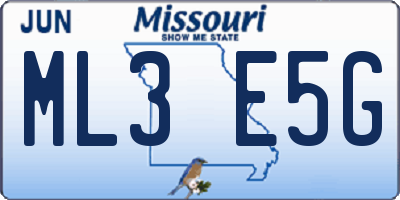 MO license plate ML3E5G