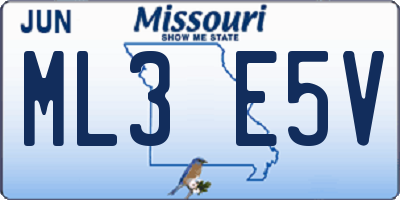 MO license plate ML3E5V