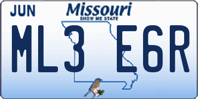 MO license plate ML3E6R