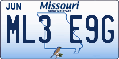 MO license plate ML3E9G
