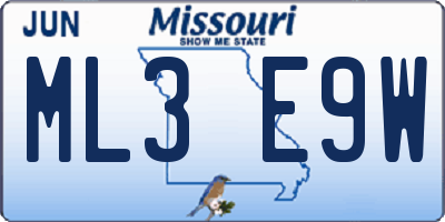 MO license plate ML3E9W
