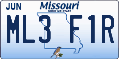MO license plate ML3F1R