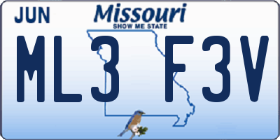 MO license plate ML3F3V