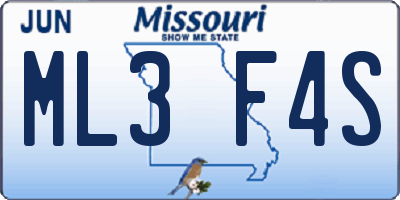 MO license plate ML3F4S