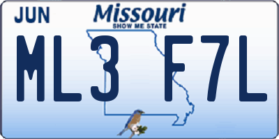 MO license plate ML3F7L
