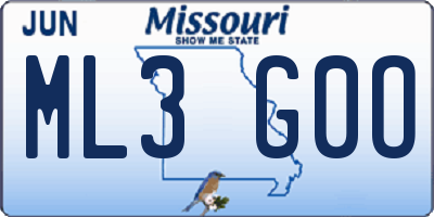 MO license plate ML3G0O