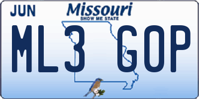 MO license plate ML3G0P