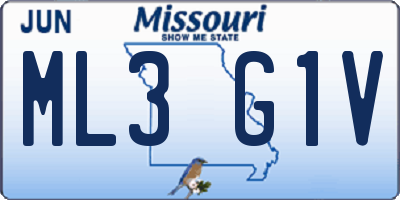 MO license plate ML3G1V
