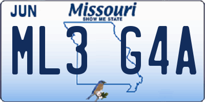 MO license plate ML3G4A