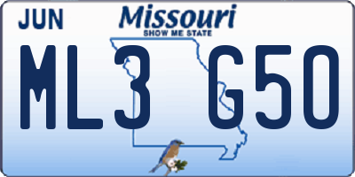 MO license plate ML3G5O