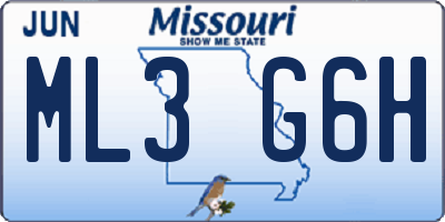 MO license plate ML3G6H