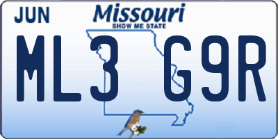 MO license plate ML3G9R