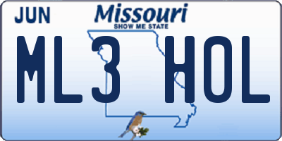 MO license plate ML3H0L