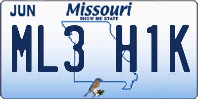 MO license plate ML3H1K