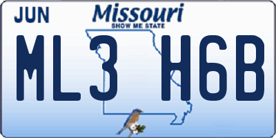 MO license plate ML3H6B