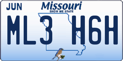MO license plate ML3H6H