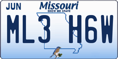 MO license plate ML3H6W