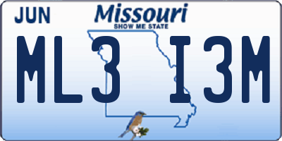 MO license plate ML3I3M