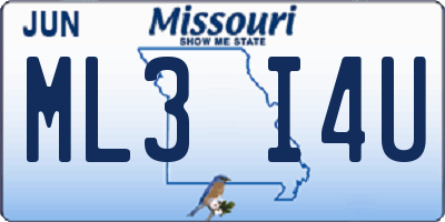 MO license plate ML3I4U