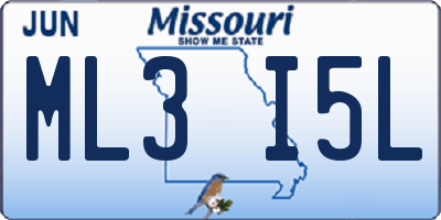 MO license plate ML3I5L