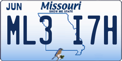 MO license plate ML3I7H