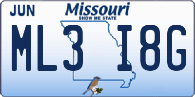 MO license plate ML3I8G