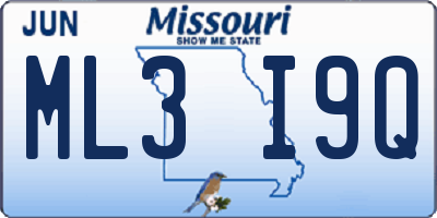 MO license plate ML3I9Q