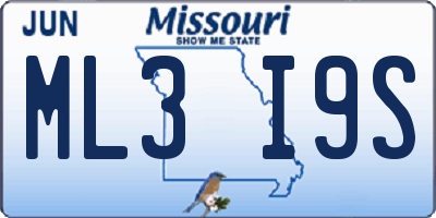 MO license plate ML3I9S
